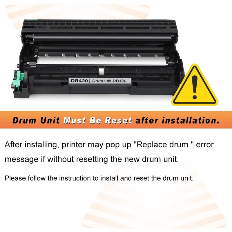 v4ink 3PK Compatible TN450 Toner and DR420 Drum Replacement for Brother TN450 TN420 Toner Cartridge DR420 Drum Set Black for HL-2270dw HL-2280dw HL-2230 HL-2240d MFC-7240 MFC-7360n MFC-7860dw Printer - Image 2